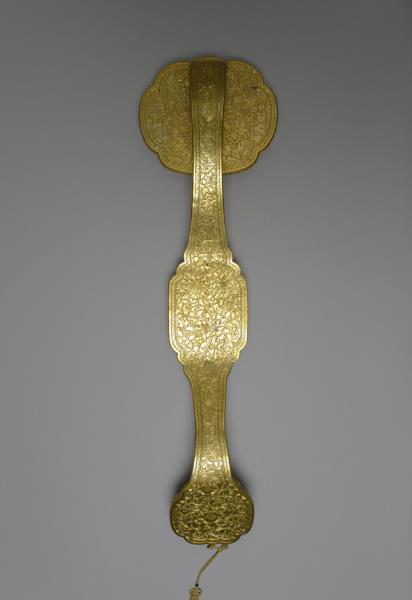 銀鍍金嵌玉如意