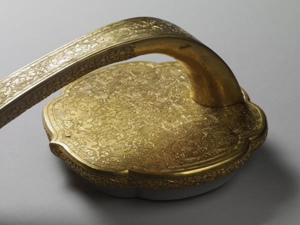 銀鍍金嵌玉如意