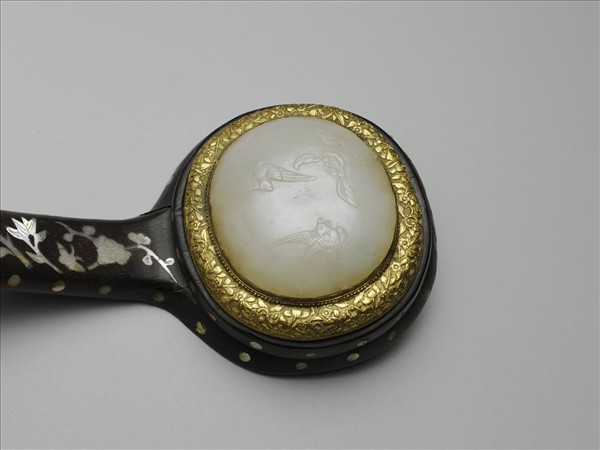 嵌螺鈿木柄玉如意