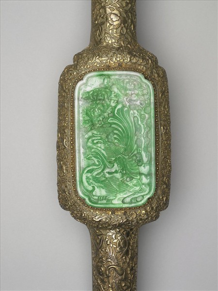 銀鍍金嵌玉石如意