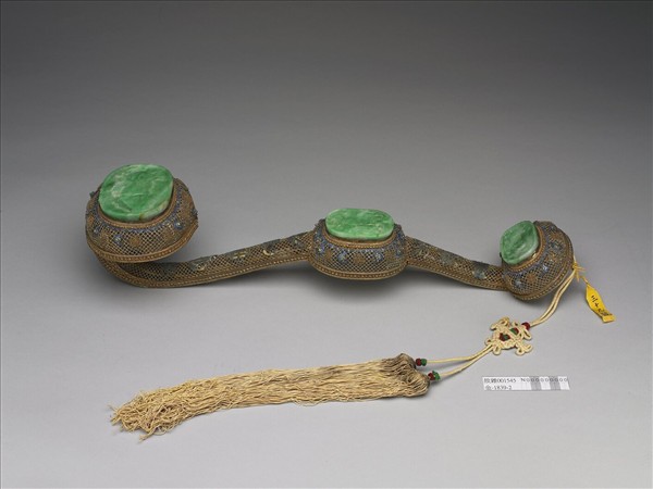 鍍金銀絲嵌翡翠如意