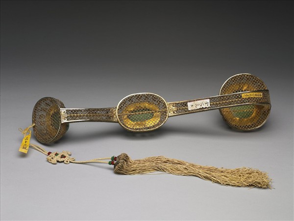 鍍金銀絲嵌翡翠如意