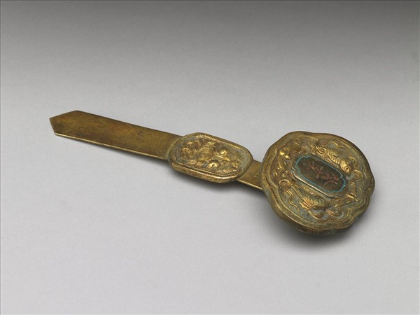 銅鍍金十二辰「癸亥」如意