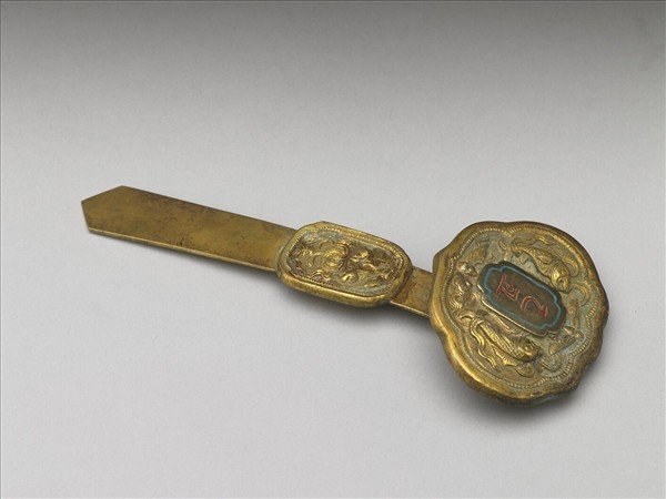 銅鍍金十二辰「乙丑」如意