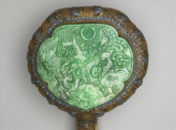 鍍金纍絲嵌燒藍翠玉如意