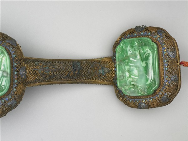 鍍金纍絲嵌燒藍翠玉如意