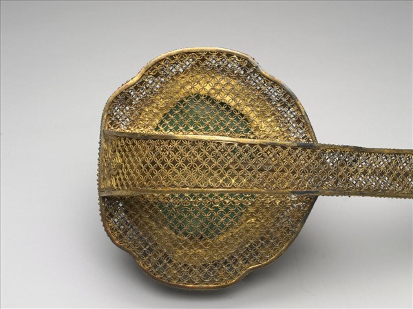 鍍金纍絲嵌燒藍翠玉如意