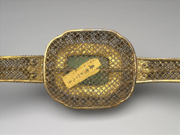 鍍金纍絲嵌燒藍翠玉如意