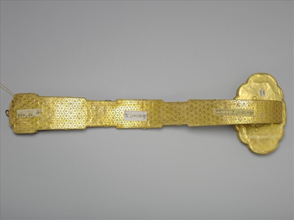 鍍金纍絲鑲松石福壽如意