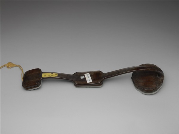 紅木鑲玉吉慶有餘如意