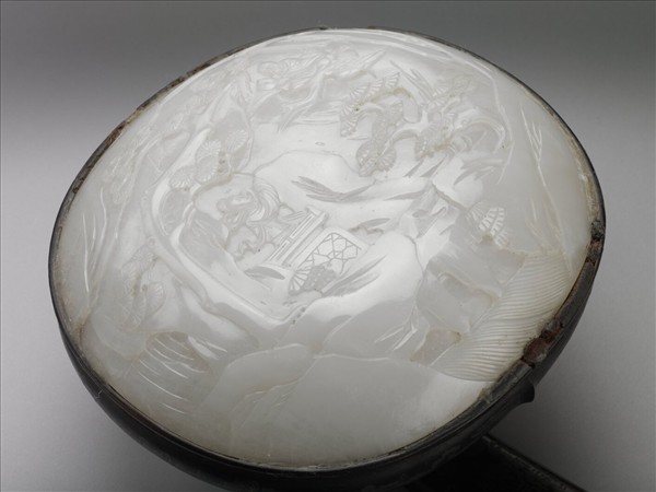 紫檀鑲玉錯銀百壽如意