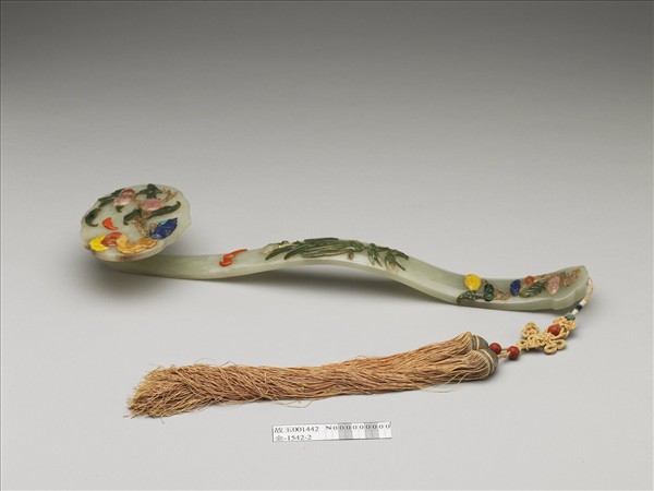 玉嵌寶石福壽如意