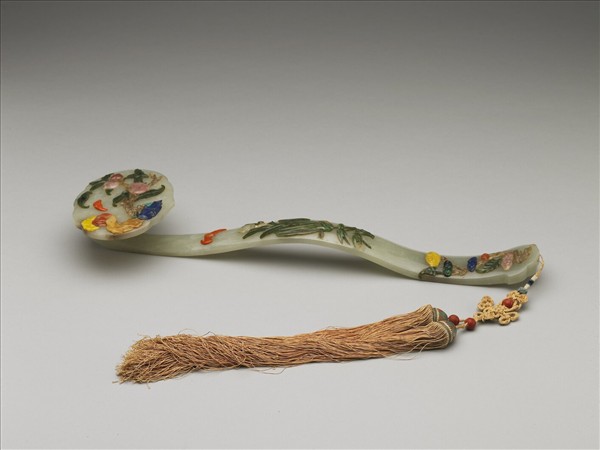 玉嵌寶石福壽如意