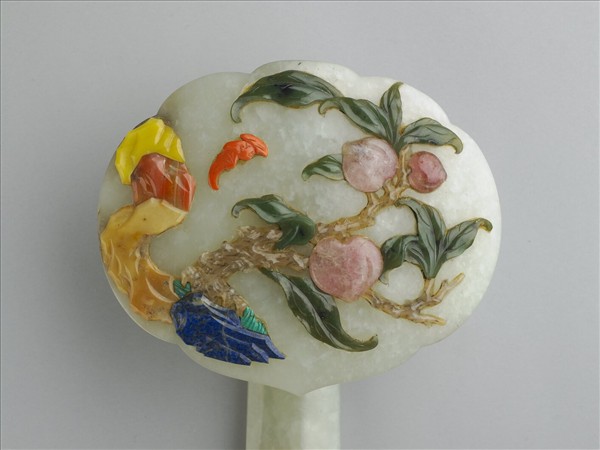 玉嵌寶石福壽如意