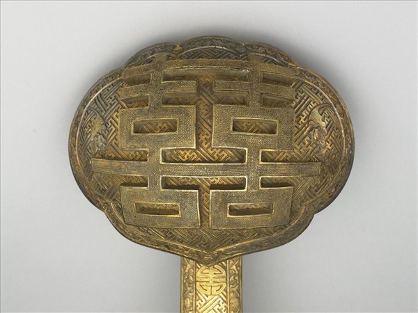 鍍金銀囍字如意