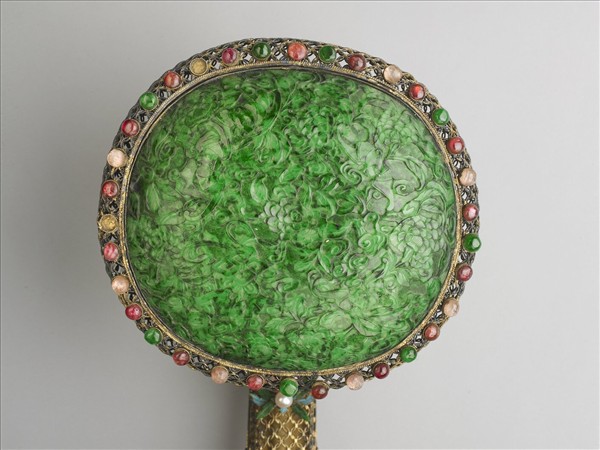 鍍金纍絲孔雀石如意