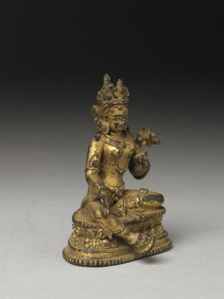 綠度母鎏金銅佛