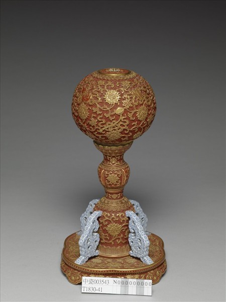 仿雕漆描金冠架