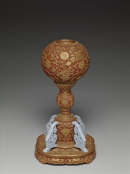 仿雕漆描金冠架