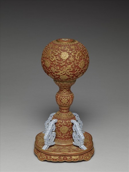 仿雕漆描金冠架