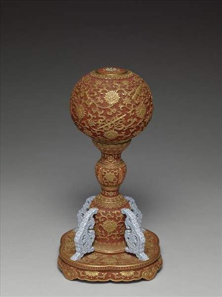 仿雕漆描金冠架