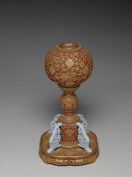 仿雕漆描金冠架