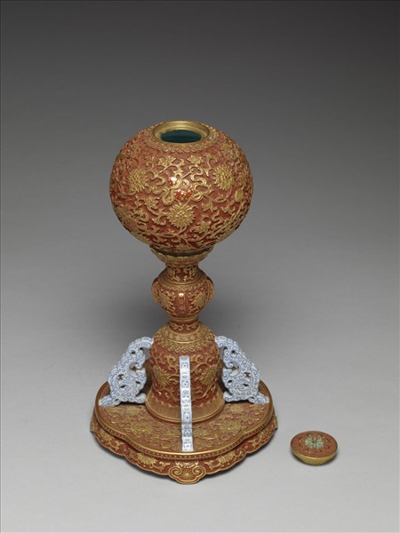 仿雕漆描金冠架