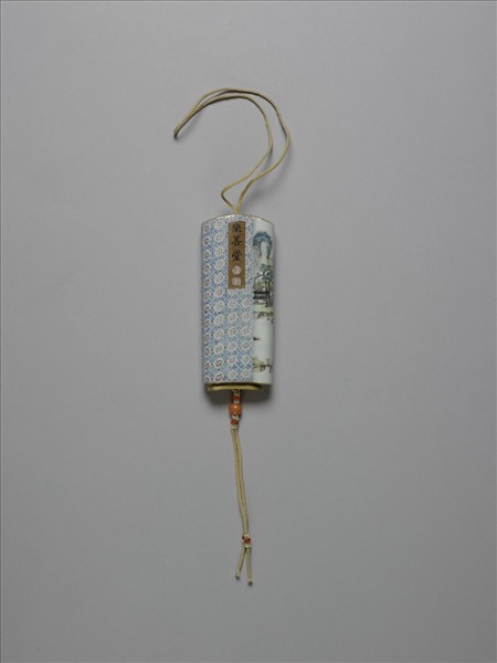 琺瑯彩山水人物牙籤筒