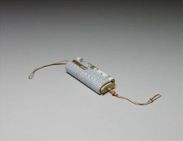 琺瑯彩山水人物牙籤筒