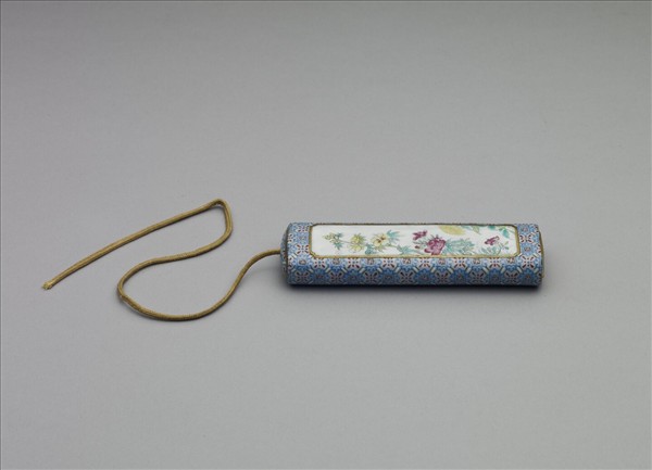 琺瑯彩詩意花卉紋牙籤筒