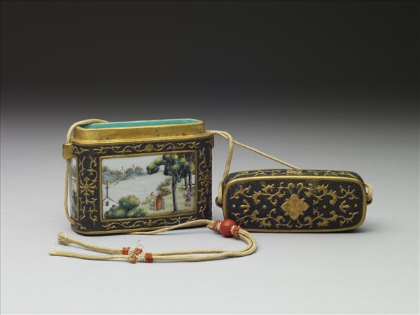 琺瑯彩西洋人物火鐮盒