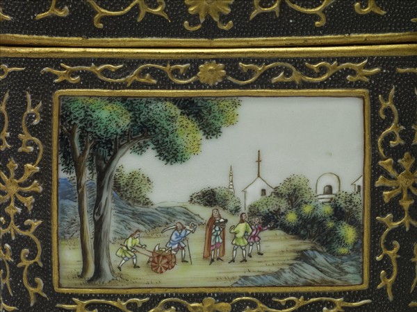 琺瑯彩西洋人物火鐮盒