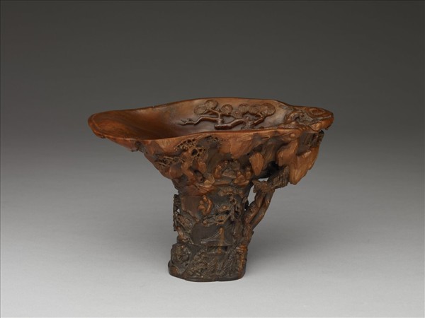 犀角雕飲中八仙杯