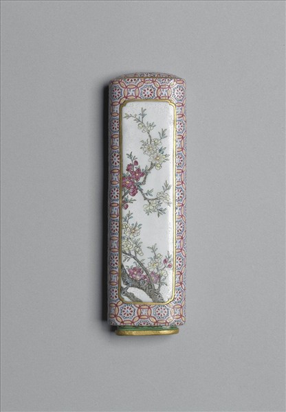 琺瑯彩詩意花卉紋牙籤筒