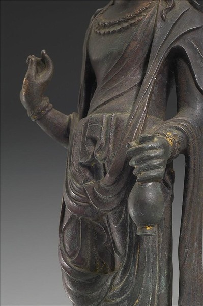 日本 白鳳時代 銅鎏金 菩薩立像