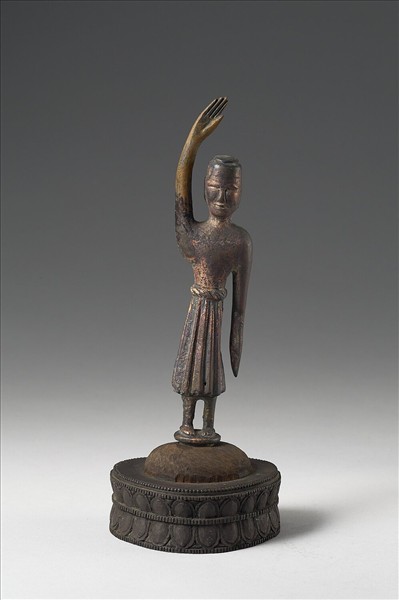 日本 白鳳時代 銅鎏金 誕生佛立像