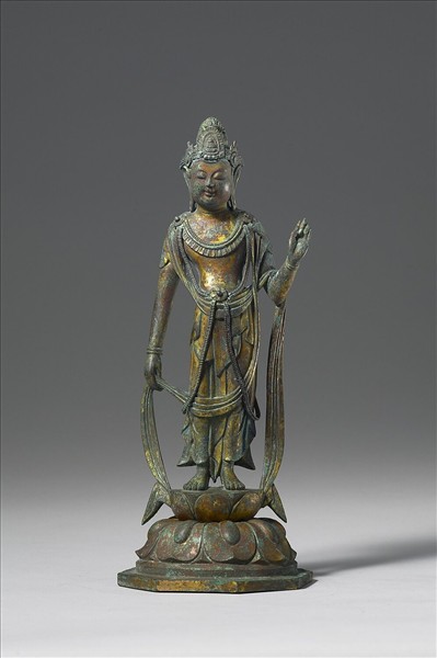 日本 10-12世紀 銅鎏金 菩薩立像