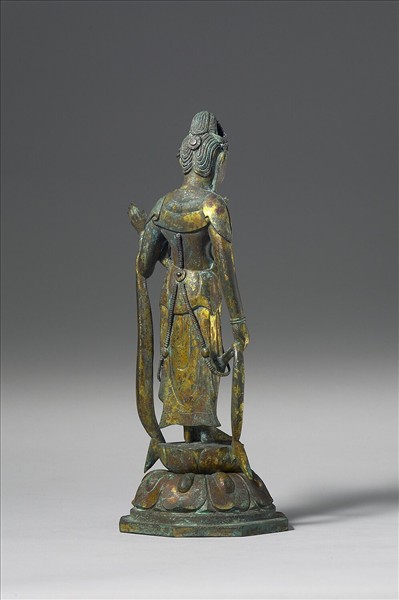 日本 10-12世紀 銅鎏金 菩薩立像