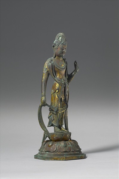 日本 10-12世紀 銅鎏金 菩薩立像