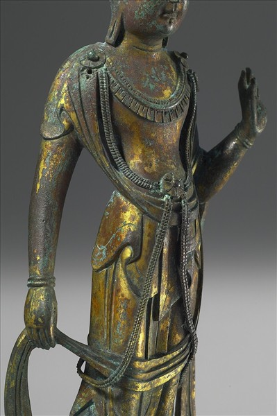 日本 10-12世紀 銅鎏金 菩薩立像