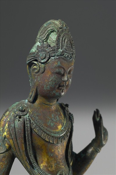 日本 10-12世紀 銅鎏金 菩薩立像