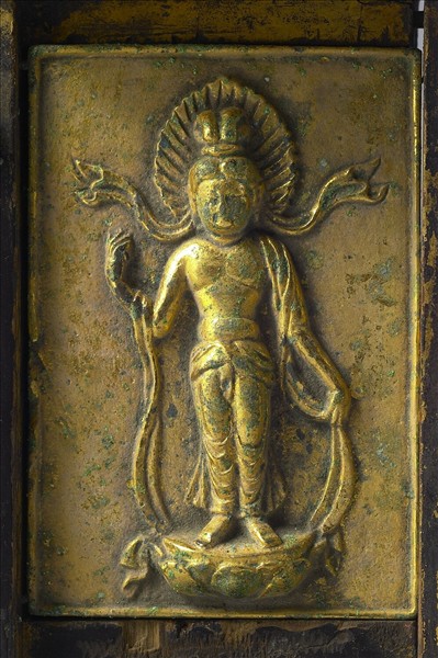 日本 平安時代 10-12世紀 銅鎏金 菩薩立像