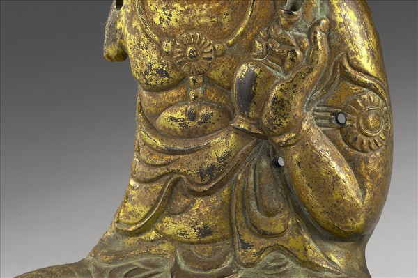 日本 銅鎏金 十一面觀音菩薩坐像