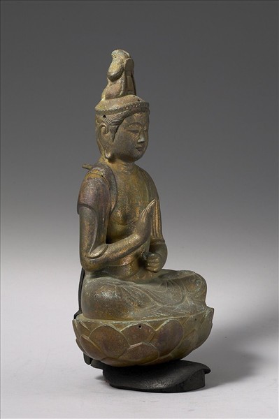 日本 鎌倉時代 銅鎏金 觀音坐像