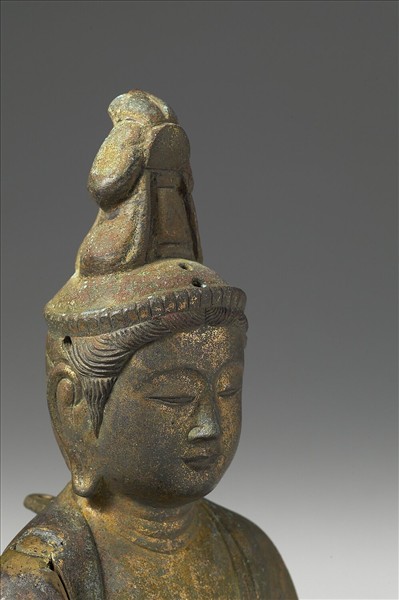 日本 鎌倉時代 銅鎏金 觀音坐像