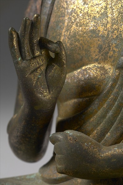 日本 鎌倉時代 銅鎏金 觀音坐像