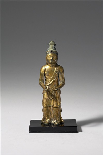 日本 鎌倉時代 銅鎏金 觀音菩薩立像