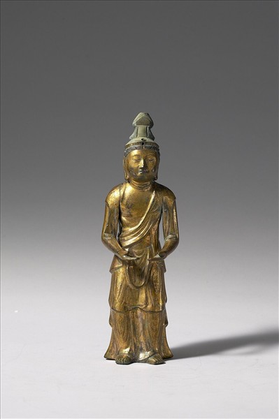 日本 鎌倉時代 銅鎏金 觀音菩薩立像