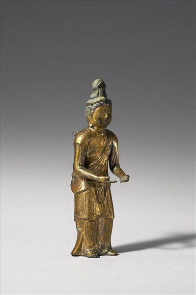 日本 鎌倉時代 銅鎏金 觀音菩薩立像