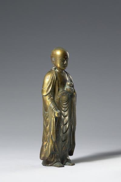 日本 鎌倉時代末期 銅鎏金 地藏菩薩立像